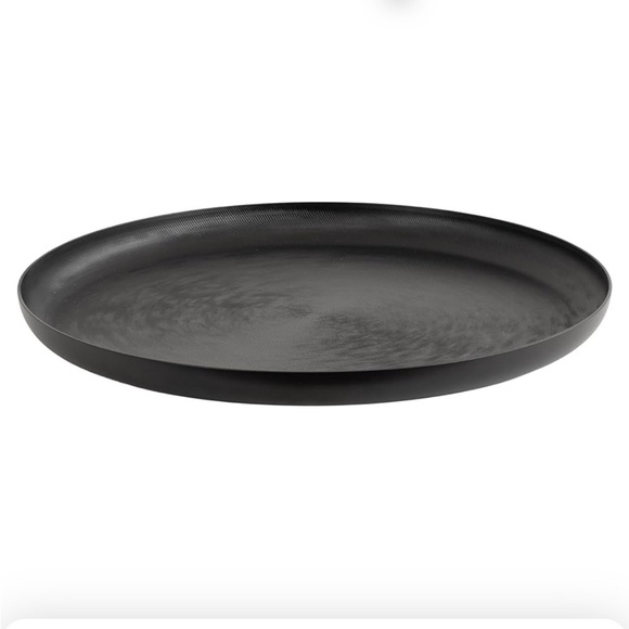 Kate and Laurel Stovring Round Modern Decorative Tray, 17 Inch Diameter, Black,